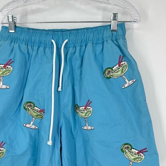 NWT Cj Laing Swim Trunks Drawstrings Waistband Blue Cotton Mens Size Medium - Picture 5 of 7